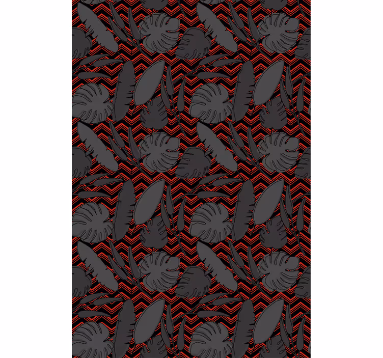 Tapet dormitor model abstract zigzag gri roșu - TenStickers