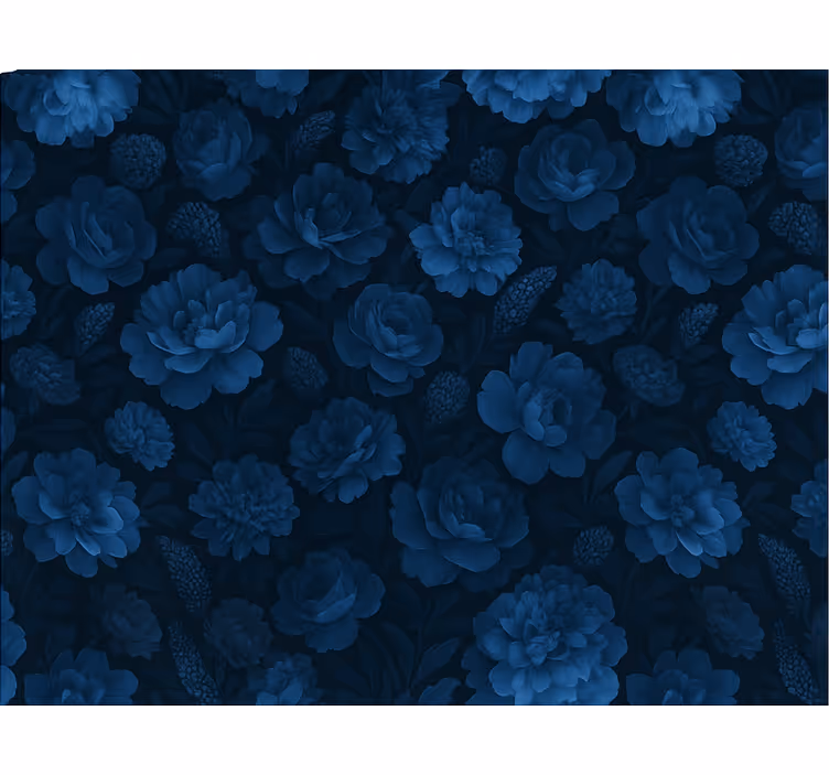 Tapet dormitor cu motiv floral misterios albastru închis - TenStickers