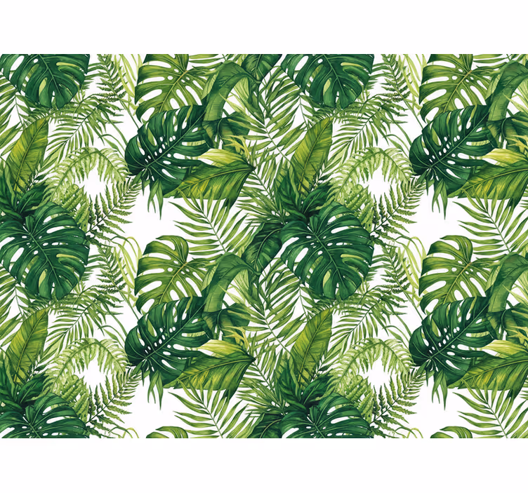 Tapet bucătărie frunze verzi din pădure tropicală - TenStickers
