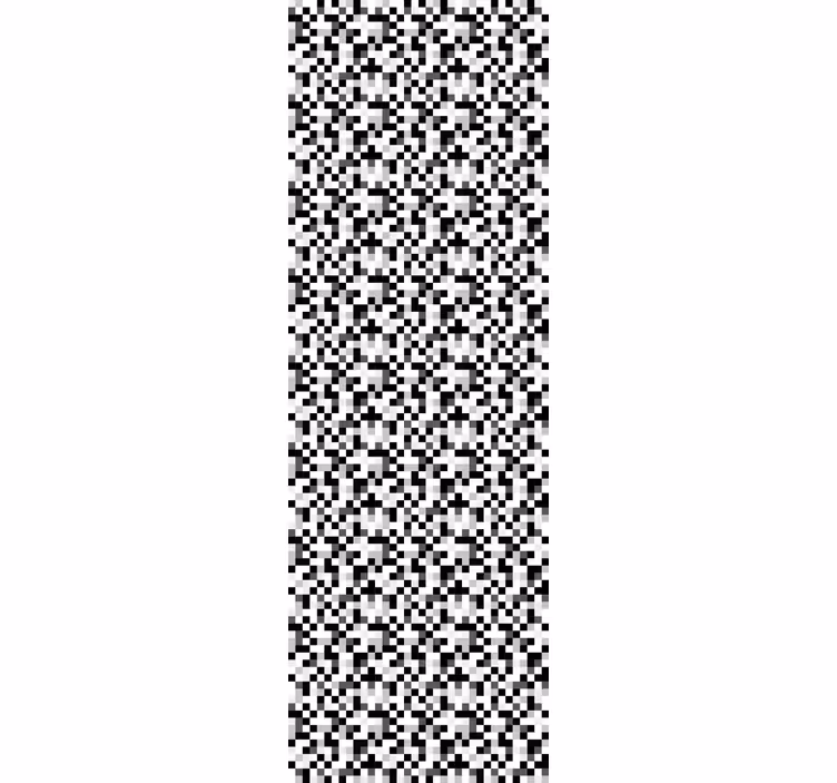Tapet dormitor design pătrat alb-negru - TenStickers