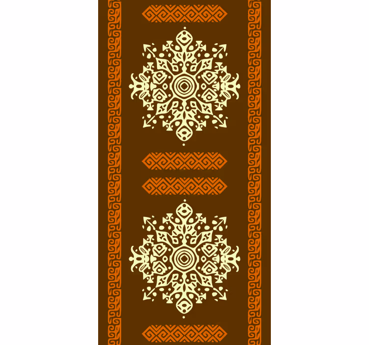 Tapet dormitor model abstract african maro și galben - TenStickers