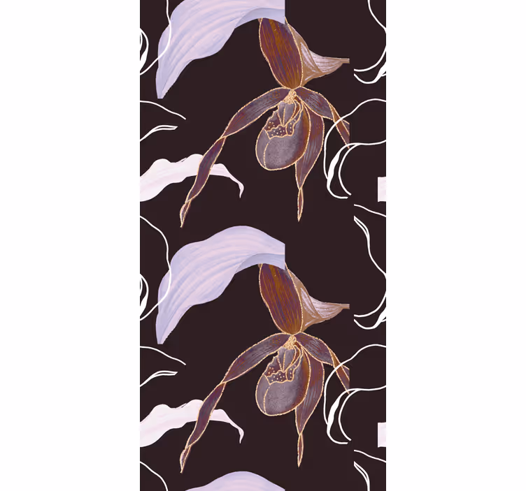Tapet dormitor flori de orhidee purpurii africane - TenStickers