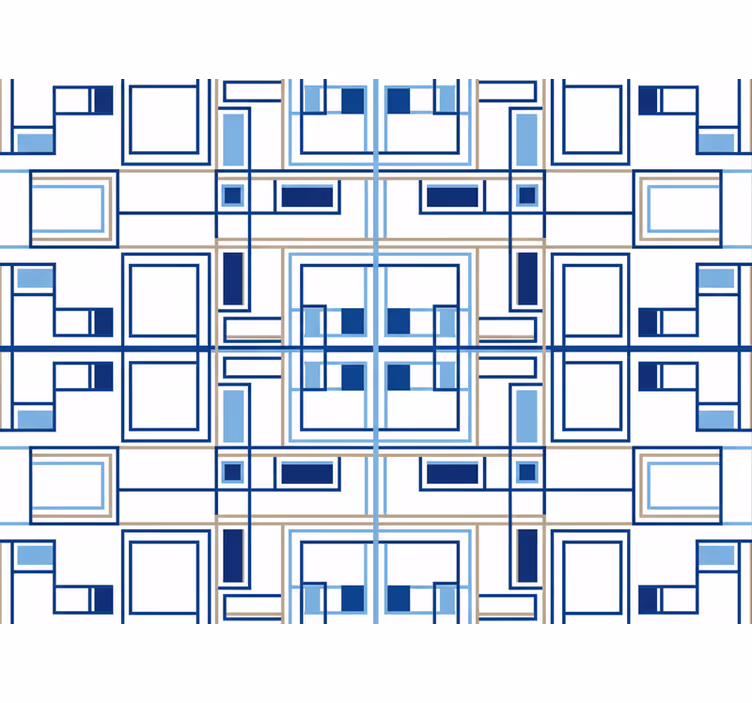 Tapet pătrat forme geometrice albastre - TenStickers