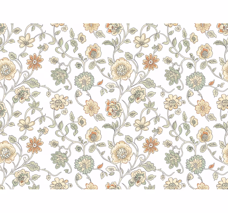 Tapet rustic flori delicate cu luminițe - TenStickers