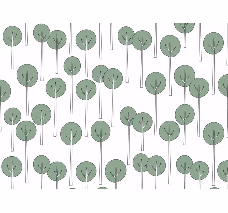 Tapet flori model de copaci minimalist - TenStickers
