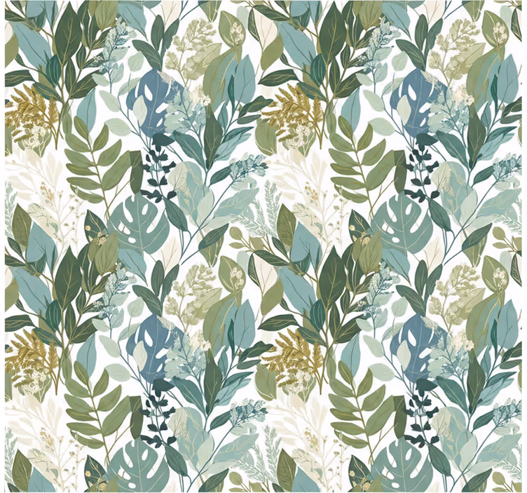 Tapet de frunze verde botanic moale - TenStickers