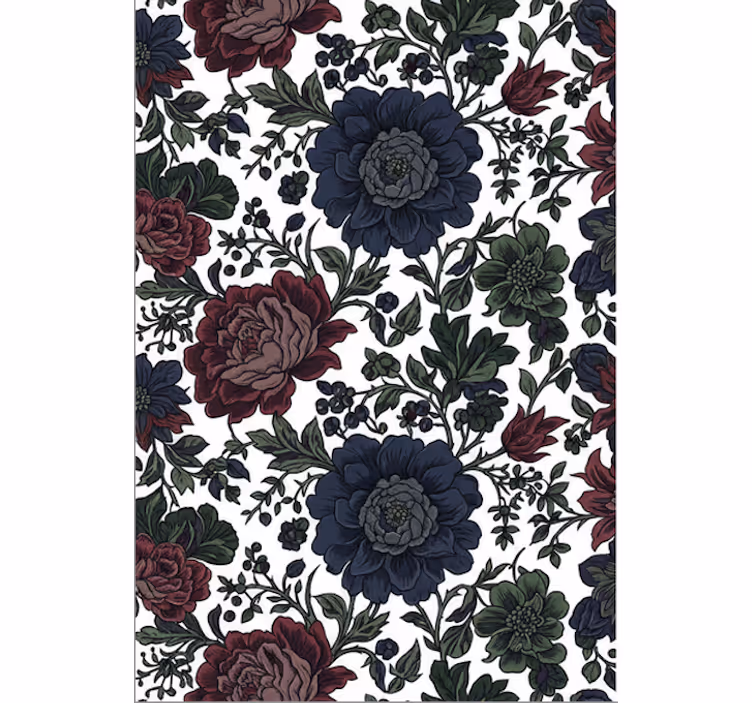 Tapet flori floral întunecat și melancolic - TenStickers