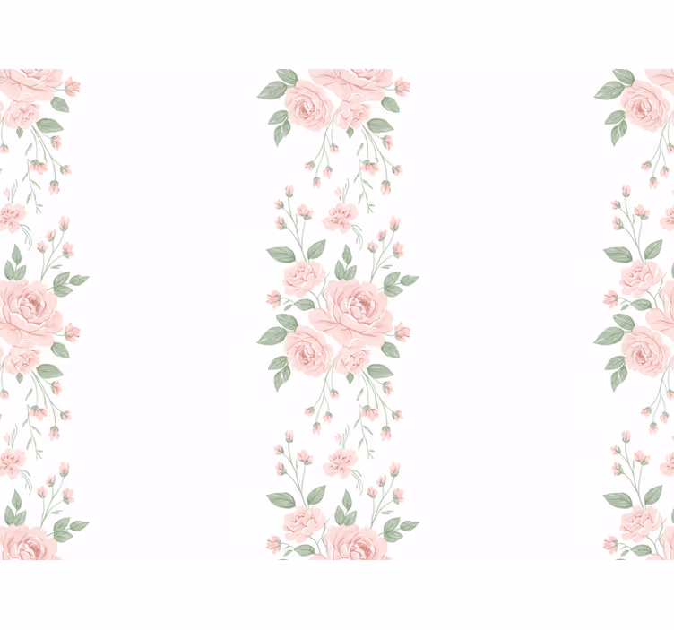 Tapet flori design floral roz deschis - TenStickers