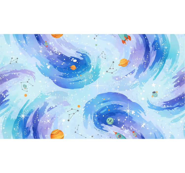 Tapet copii stil galaxie albastru deschis - TenStickers