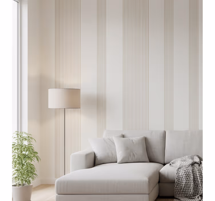 Tapet vertical învelire crem minimalist linear - TenStickers