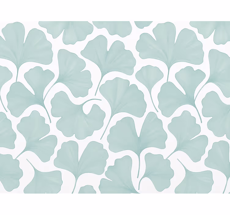 Tapet de frunze ginkgo în nuanțe de teal estompat - TenStickers
