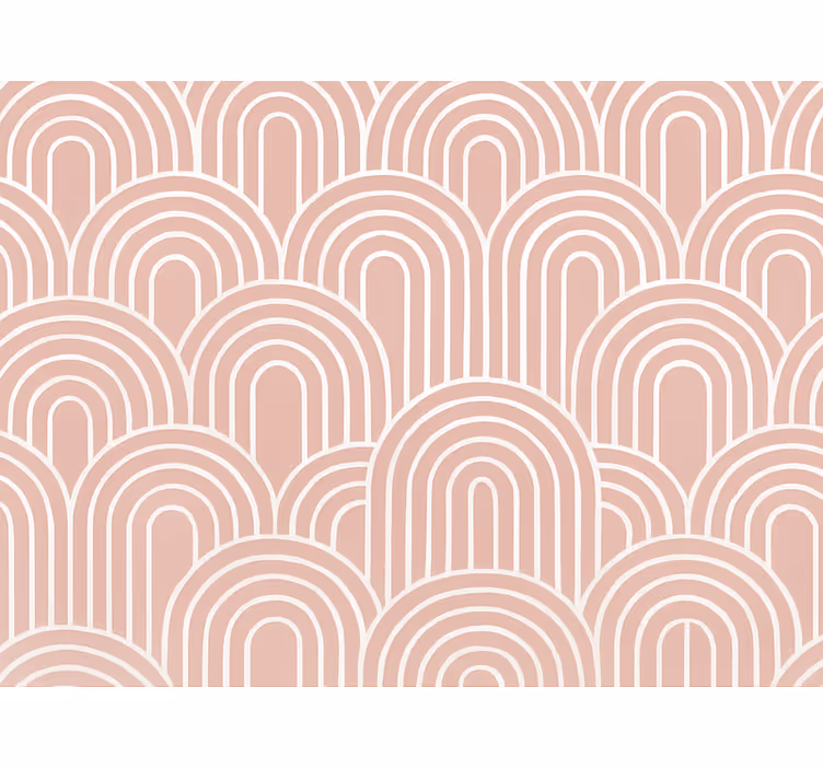 Geometric tapet arcuri retro roz prăfuit - TenStickers