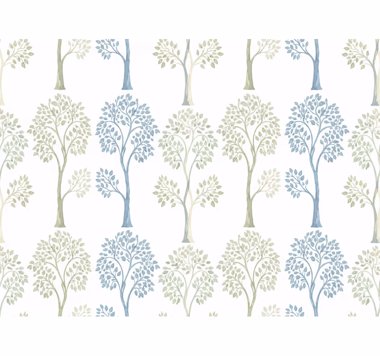 Tapet de frunze design vintage cu arbori deschiși - TenStickers