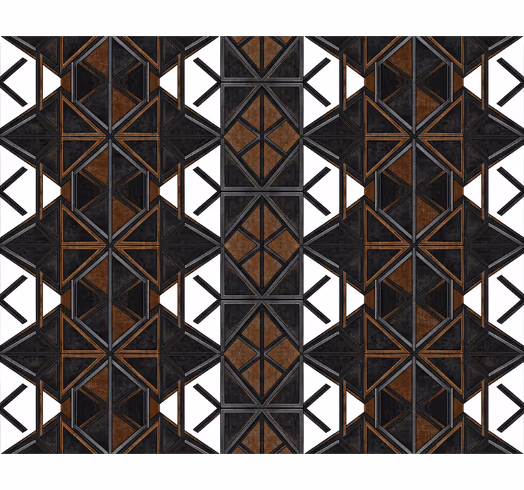 Tapet industrial geometric negru maro - TenStickers