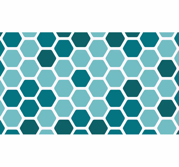 Tapet albastru cu model hexagonal turcoaz - TenStickers