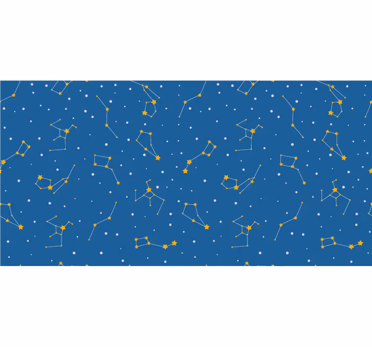 Tapet albastru grafic cu constelații pe cer - TenStickers