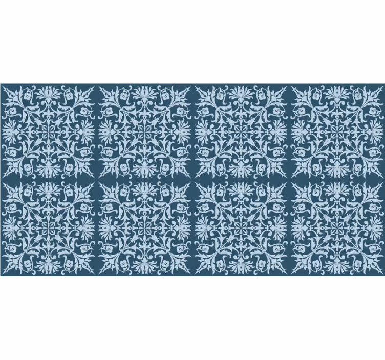 Tapet albastru cu model floral provincial francez - TenStickers