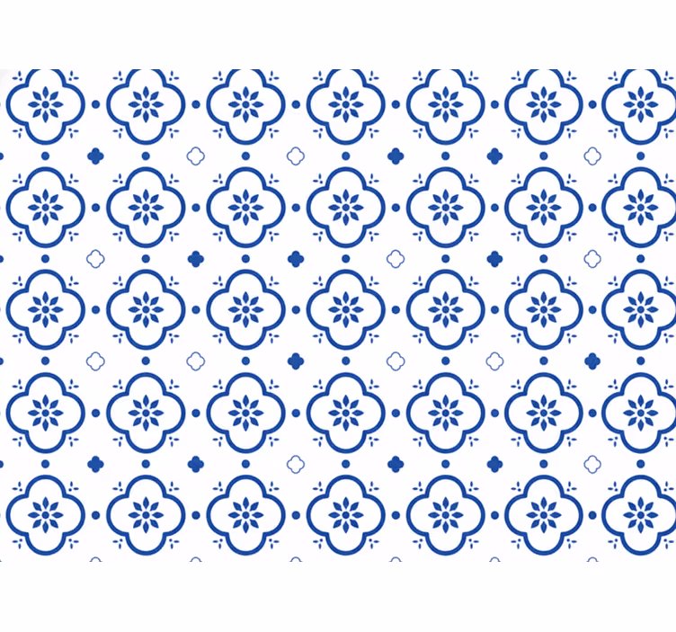 Tapet alb și plăci albastre - TenStickers