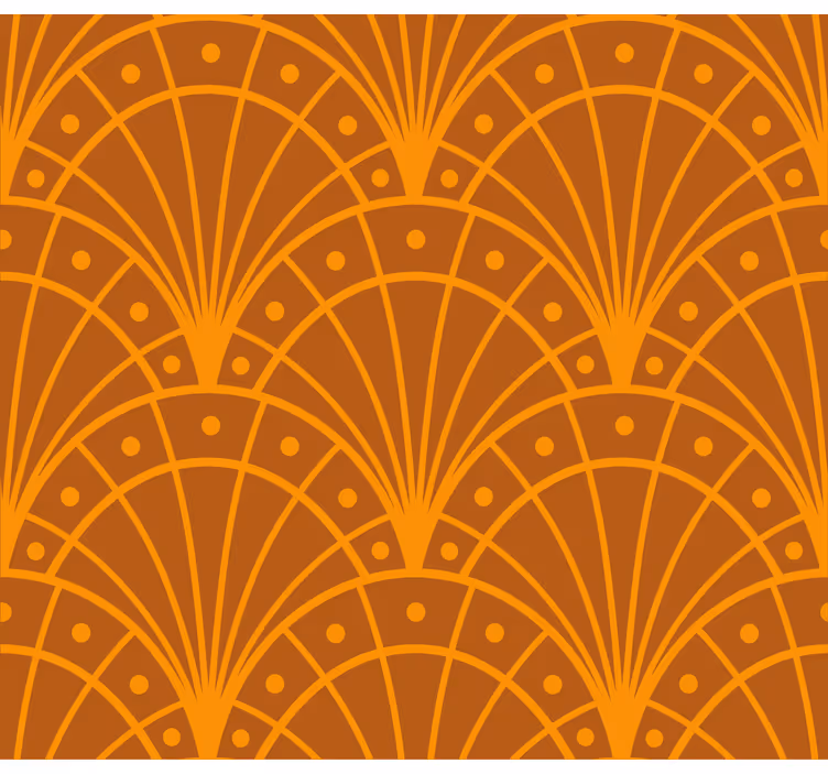 Tapet portocaliu art deco elegant - TenStickers