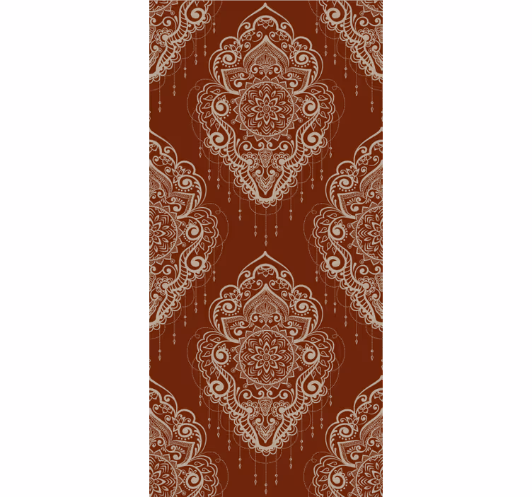 Tapet roșu ornament elegant mehndi - TenStickers