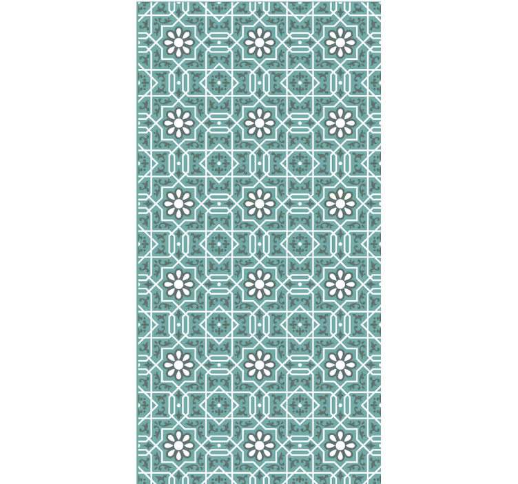 Tapet verde cu plăci florale verzi - TenStickers
