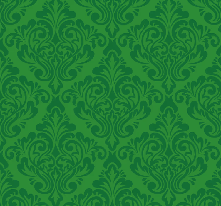 Tapet verde damasc floral - TenStickers
