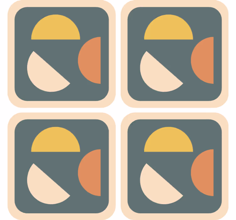 Tapet teracotă artă geometrică semicercuri și dreptunghiuri - TenStickers