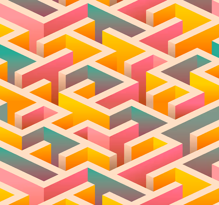 Tapet geometric interblocare geometrică - TenStickers
