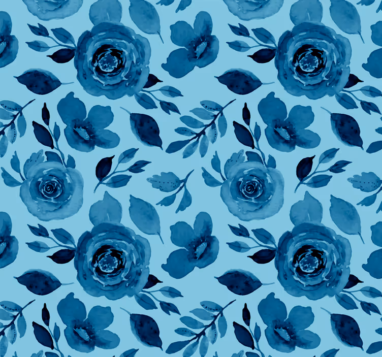 Tapet de flori flori albastre - TenStickers