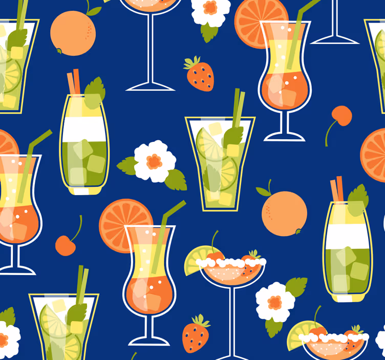 Tapet de bucătărie vintage cocktail-uri - TenStickers