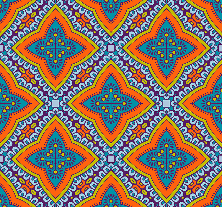 Tapet ornamental stil oriental colorat - TenStickers
