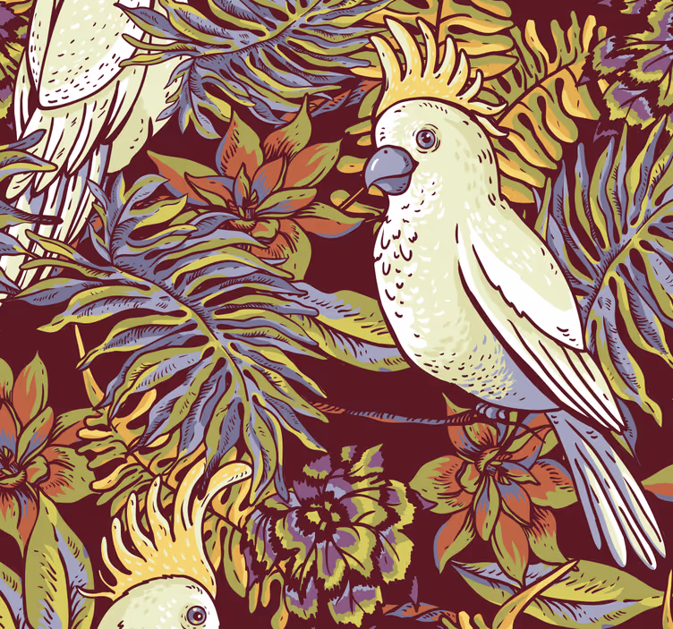 Tapet floral sufragerie living - TenStickers