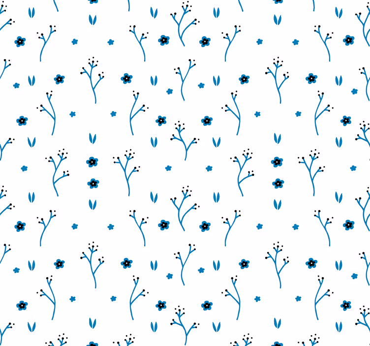 Tapet de natură flori mici albastru deschis - TenStickers