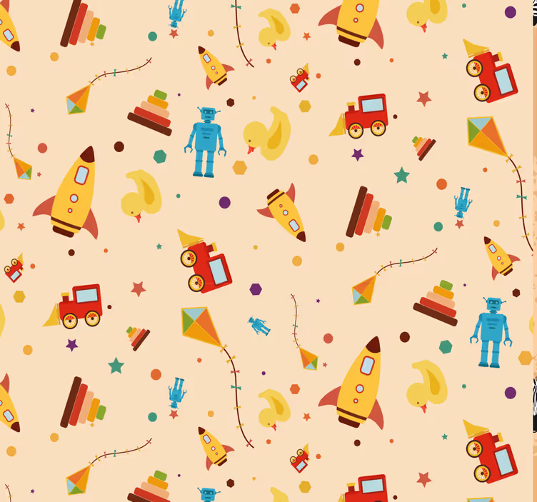 Tapet pentru copii jucării de epocă - TenStickers