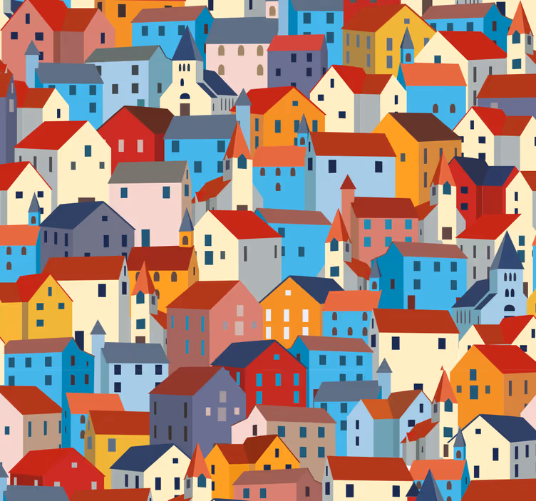 Tapet modern oraș zgârie-nori - TenStickers