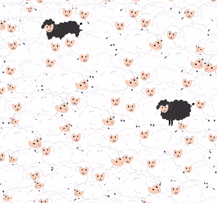 Tapet pentru animale cu modele de oaie pentru copii - TenStickers