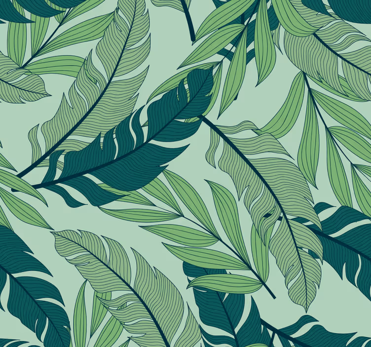 Tapet pentru frunze tropicale din sufragerie - TenStickers