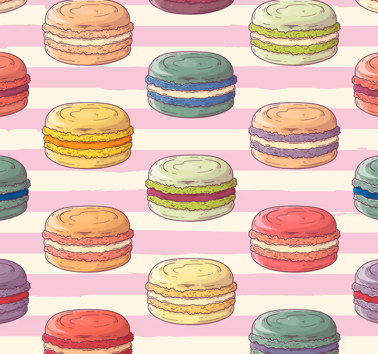 Tapet retro macaroons moderne - TenStickers