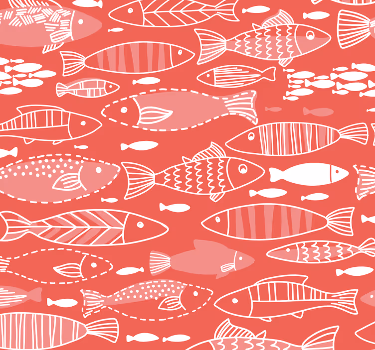 Mulți pești sub tapet de animale de mare - TenStickers