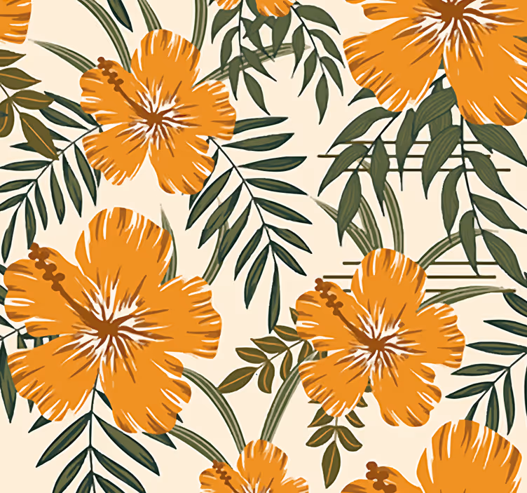 Tapet de flori gri naturale - TenStickers