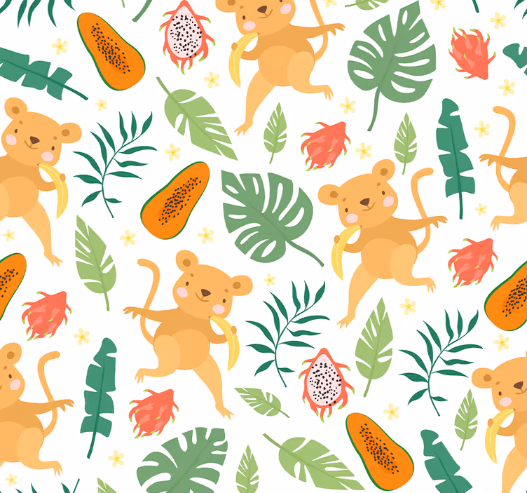 Tapet de animale motiv junglei maimuțelor - TenStickers
