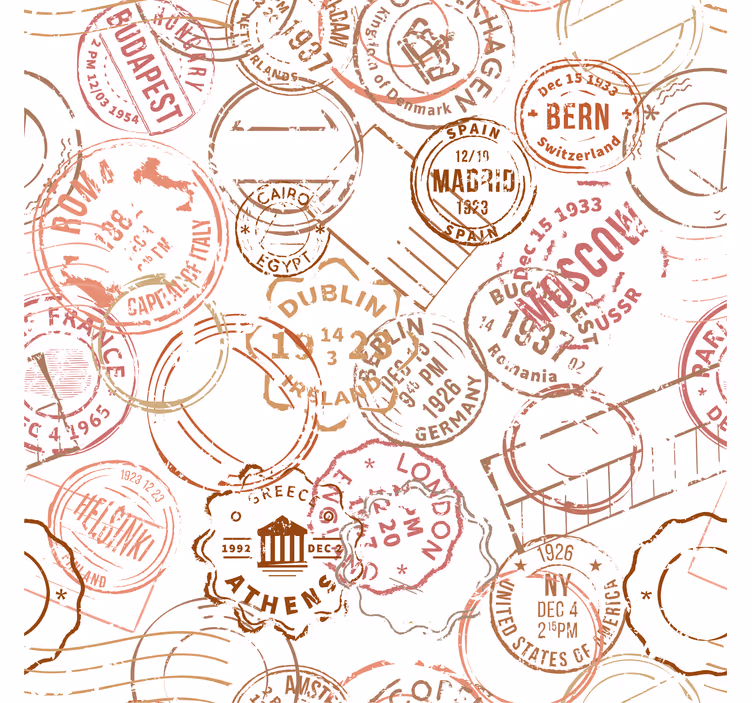 Timbre retro tapet vintage - TenStickers