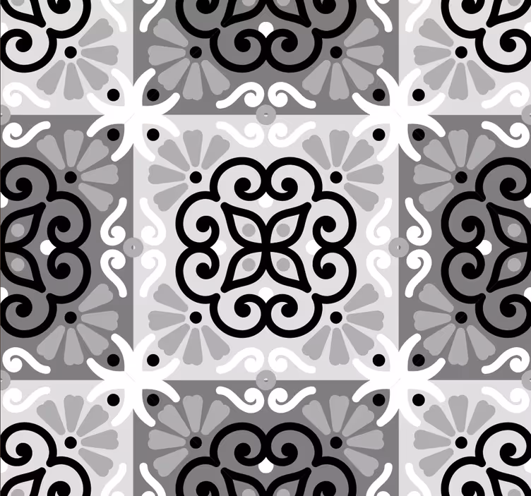 Tapet ornamental de culoare neagră - TenStickers