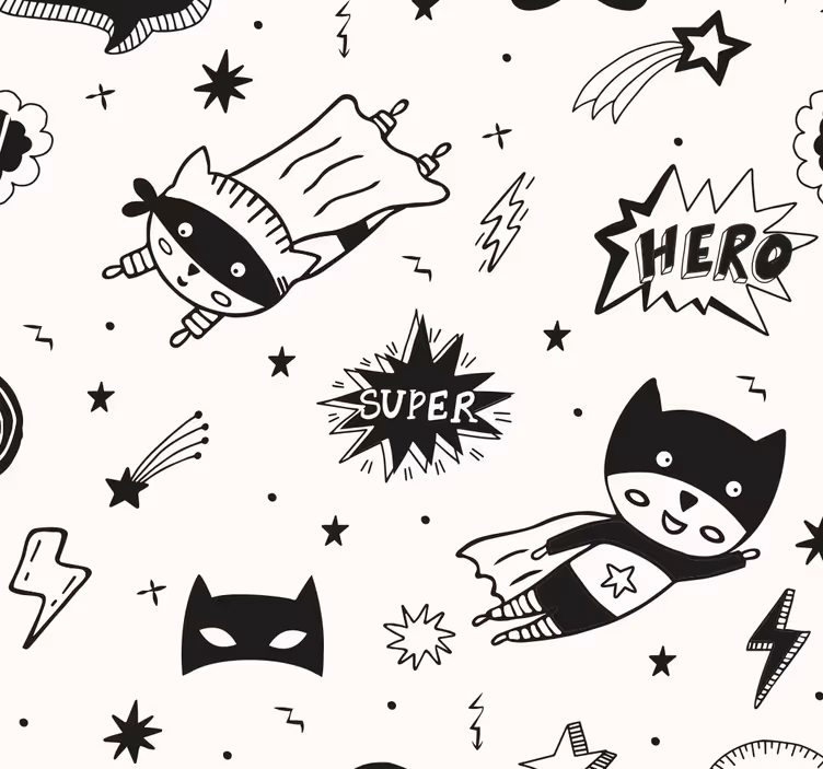 Tapet de dormitor onomatopeea cu textură comică - TenStickers