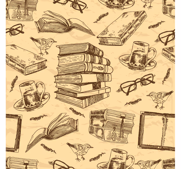 Tapet vechi birou bibliotecă - TenStickers
