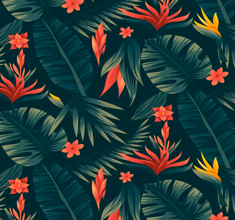 Tapet camera de zi floră tropicală - TenStickers