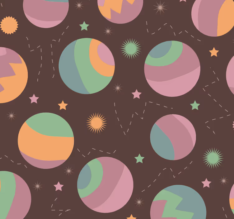 Tapet copii model cosmic cu buline - TenStickers