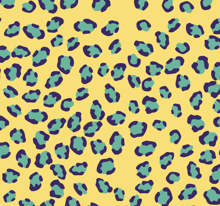 Fundal galben cu tapet cu imprimeuri leopard - TenStickers