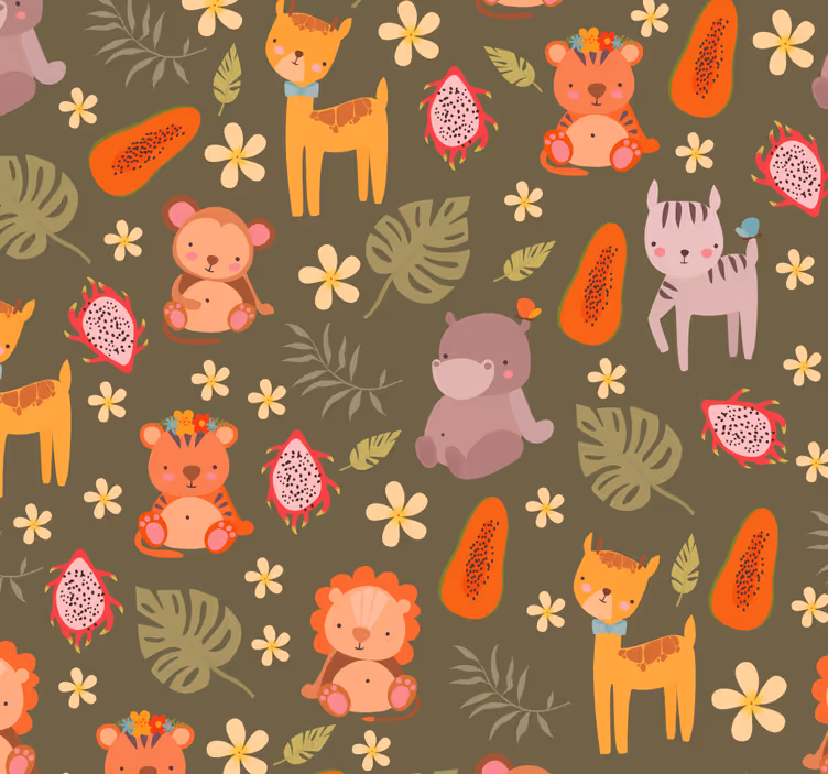 Tapet de animale model de creaturi din pădure - TenStickers