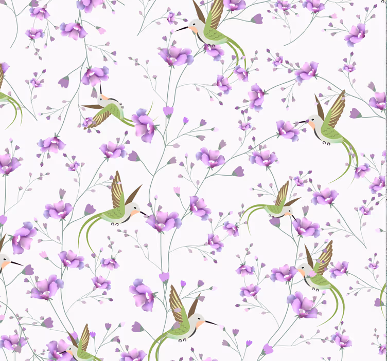 Tapet colorat animal de colibri gri - TenStickers
